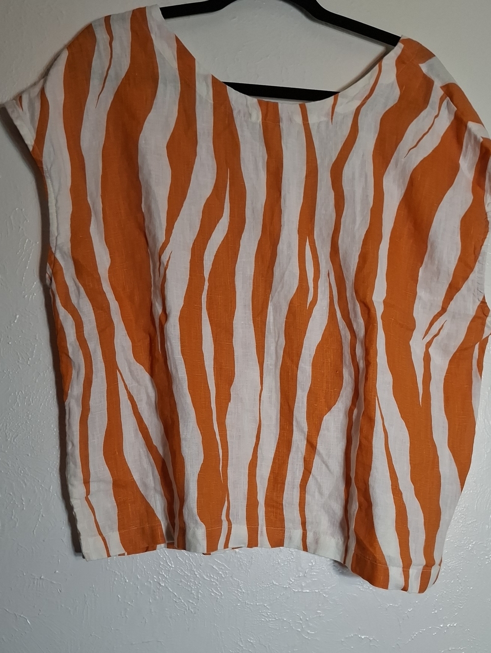 Rachel Zoe Orange and White Striped Linen Tunic